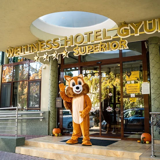 Kabalafigura a Wellness Hotel Gyula bejáratánál